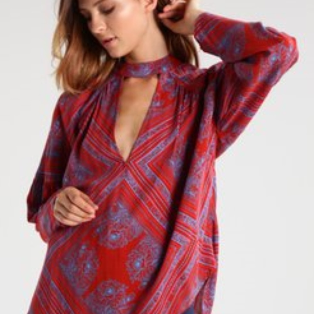 Free People Walking on a Dream Tunic-RED-X-Small